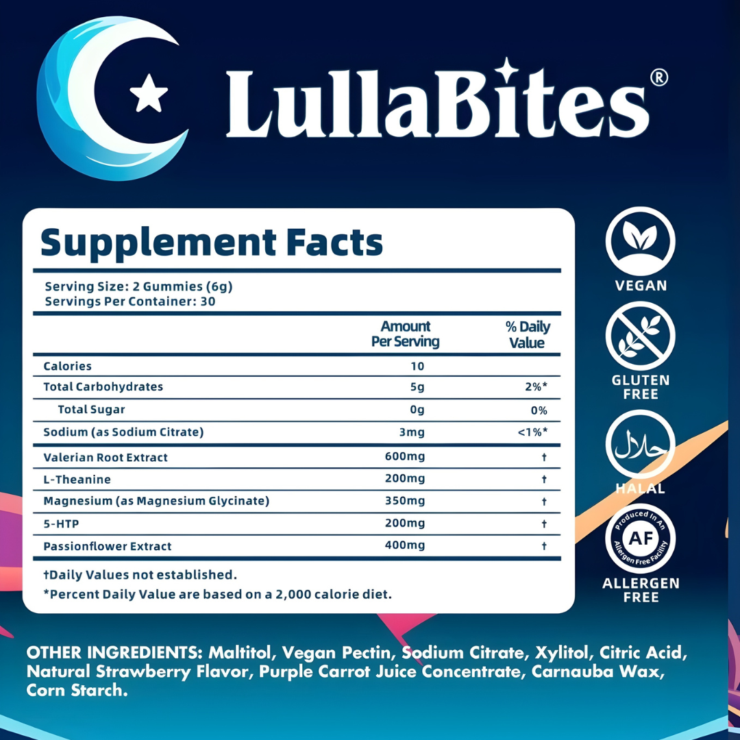 LullaBites Natural Sleep Gummies - (Melatonin Free)