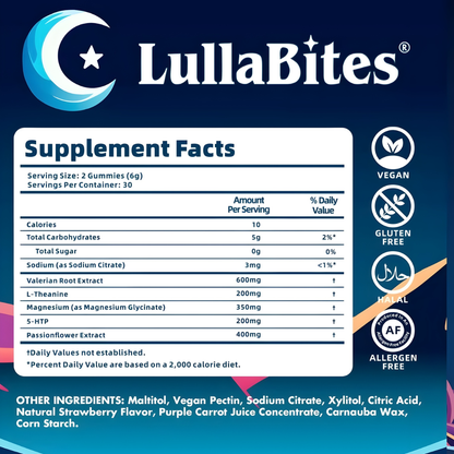 LullaBites Natural Sleep Gummies - (Melatonin Free)